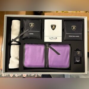 Lamborghini Purple Leather Accessory Set